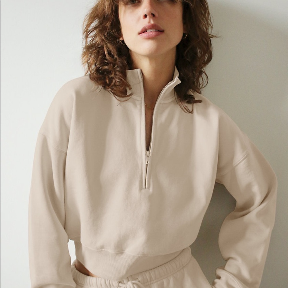 ARITZIA WILFRED FREE Free Fleece 1/2 zip sweatshirt (XS)
